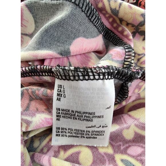 J.M.Collection Woman's Floral Pullover Blouse Black+Red Rhinestones Size Large - Picture 9 of 10